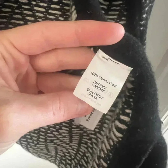 Madewell Hooded Herringbone Cardigan Sweater Size XS Color Black White - Picture 4 of 5